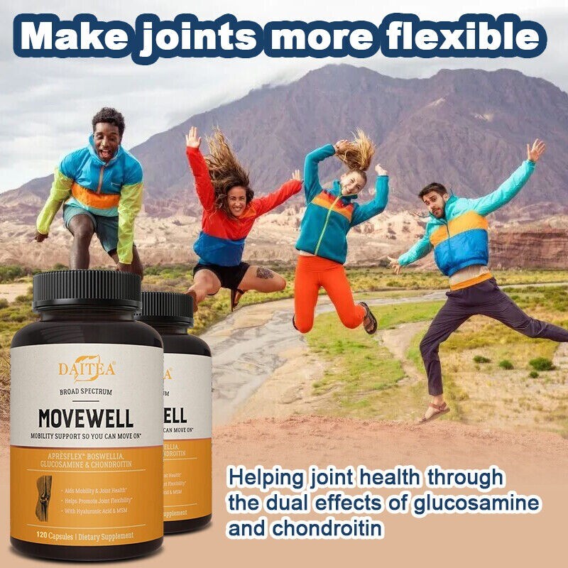 Pain Relief Supplement,MoveWell Joint Support Glucosamine, Turmeric, MSM 120Caps