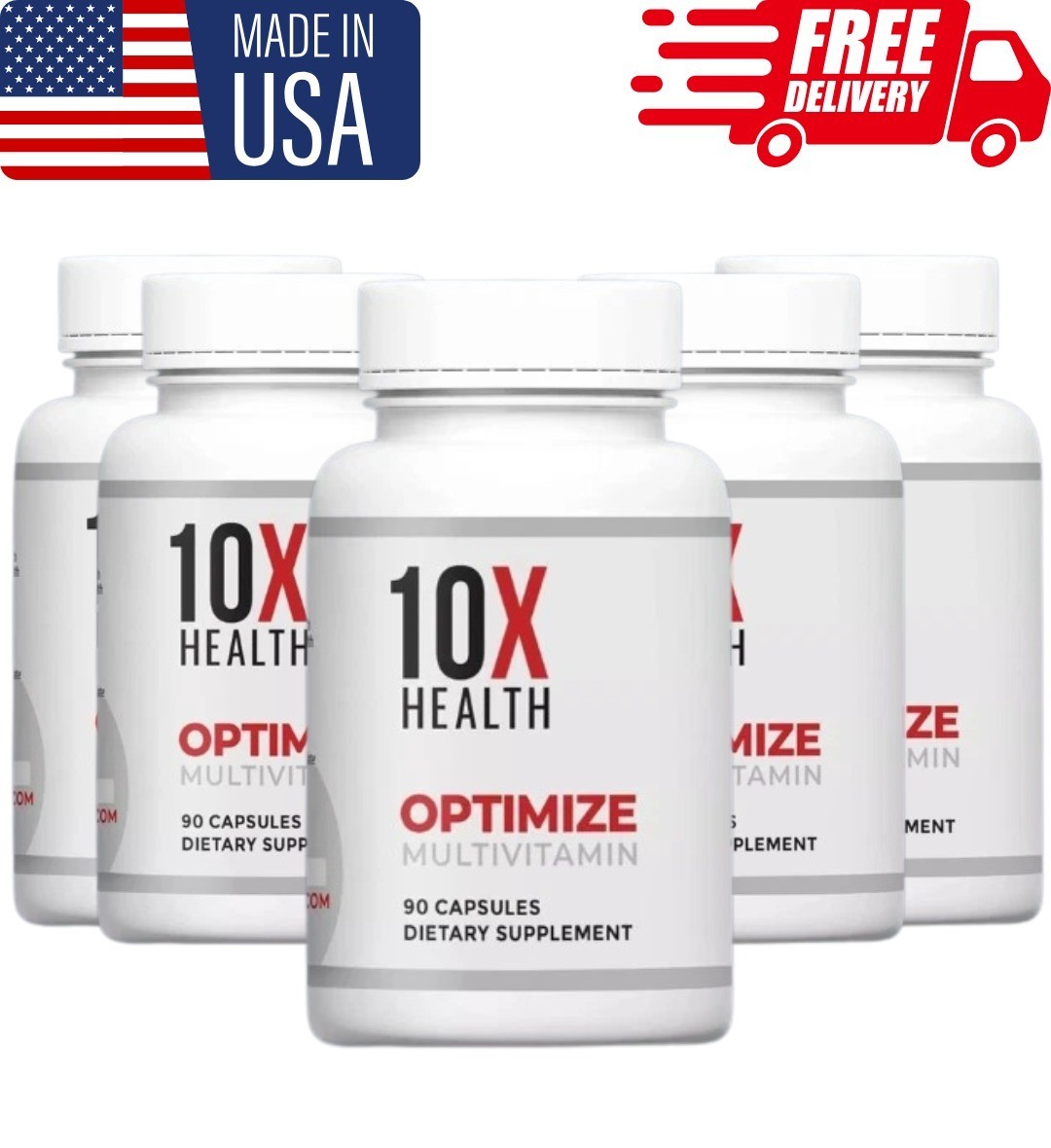 5 Pack AUTHENTIC 10X Health Optimize Methylated Multivitamin 90 Caps EXP 07/2027
