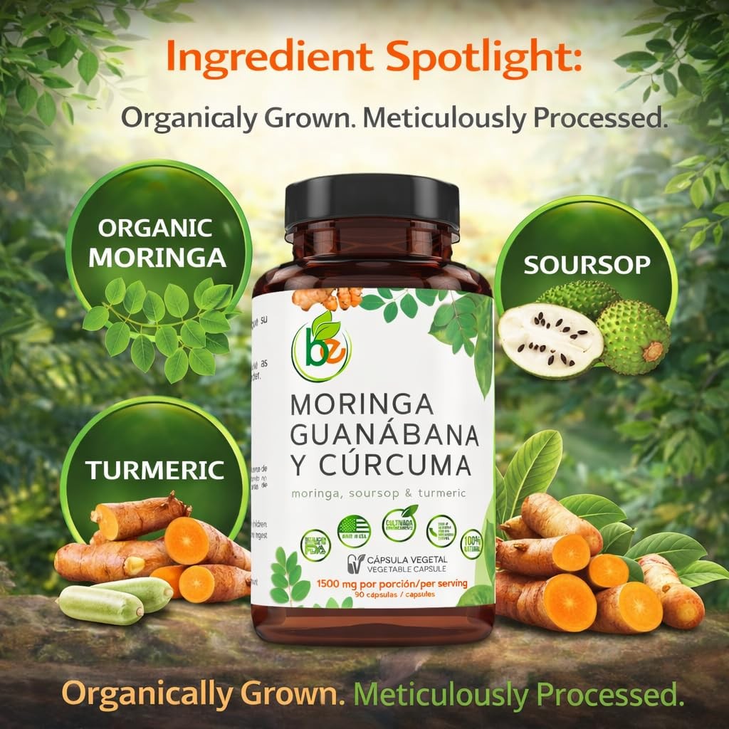 Moringa, Guanabana & Curcuma (Moringa, Soursop, & 90 Count (Pack of 1)