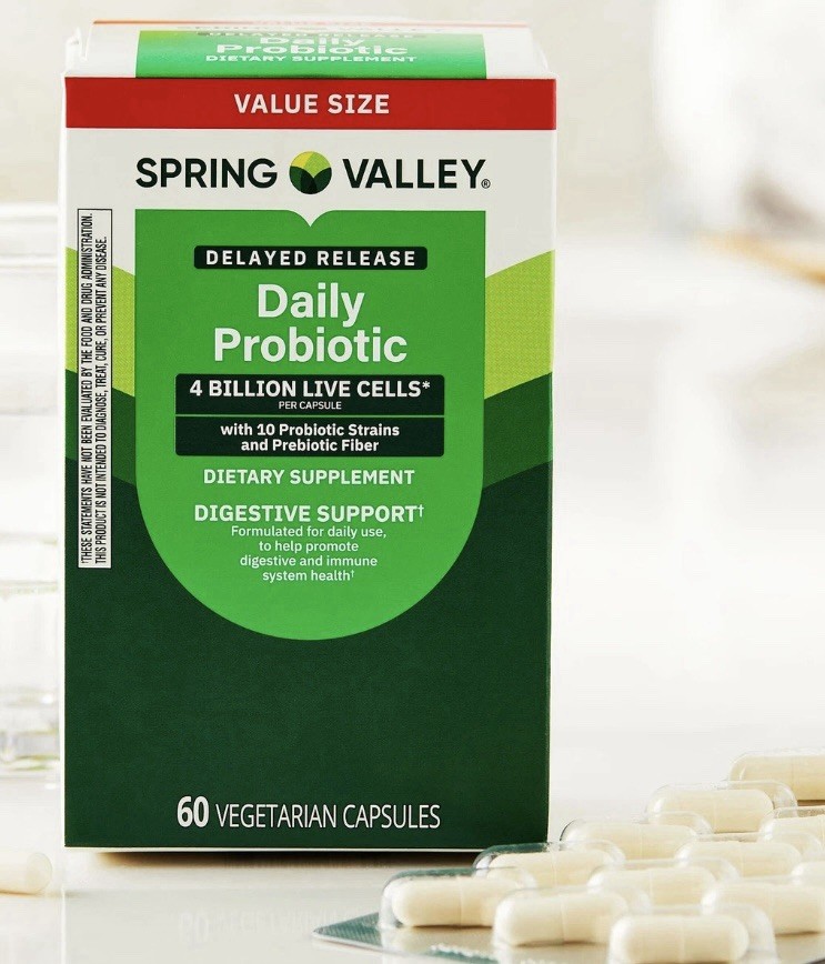 Spring Valley Daily Probiotic Delayed Release Capsules for Digestive Health 4bln