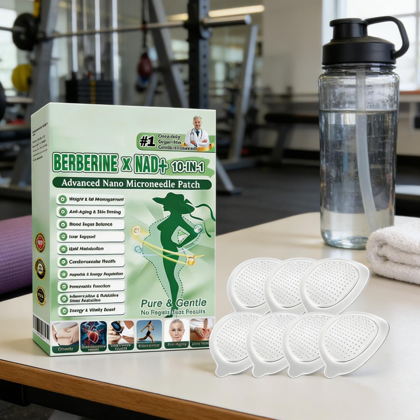 Premium Moringa Berberine 10-in-1 Advanced Nano Microneedle Patch (7pcs/box)