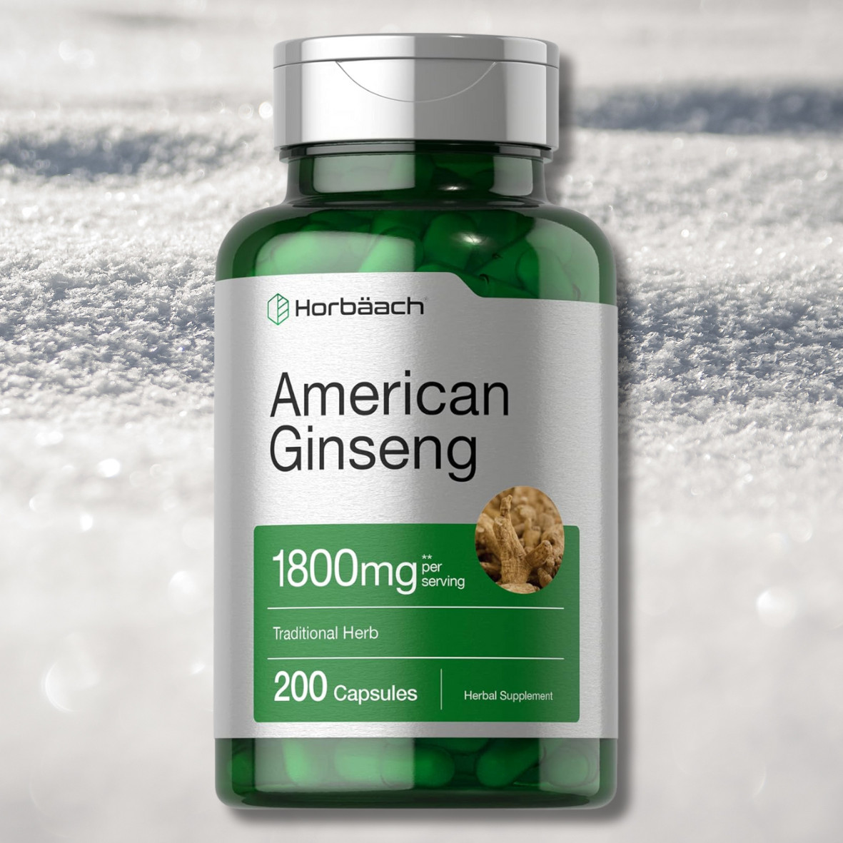 American Ginseng Traditional Herb Extract 1800 MG 200 Capsules