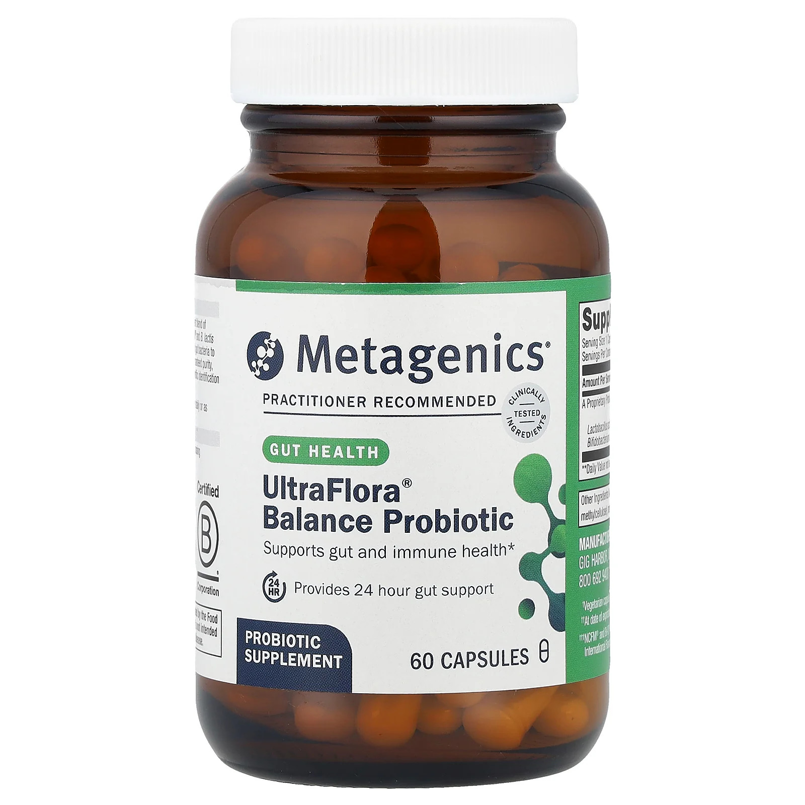 2 X Metagenics, UltraFlora� Balance Probiotic, 55 mg (15 Billion CFU), 60 Capsu