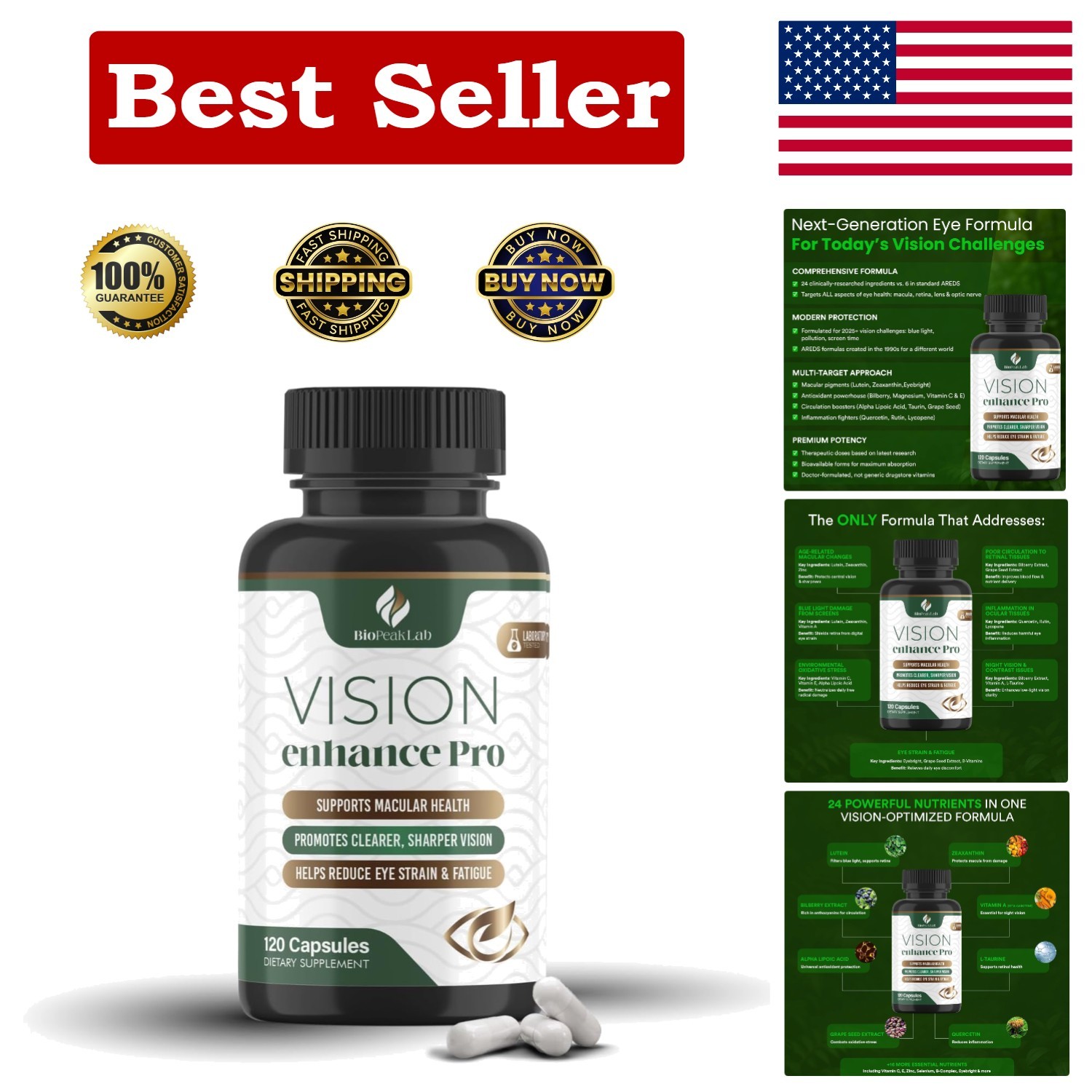 Vision Enhance Pro – Eye Wellness Supplement with Lutein, Zeaxanthin & Botani…