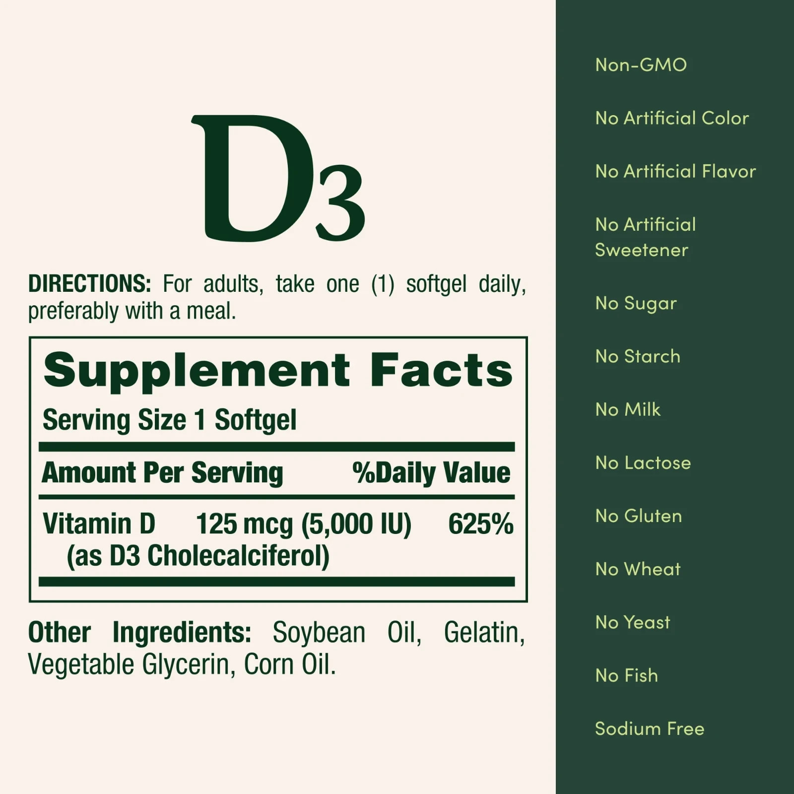 Nature’s Bounty Vitamin D3 5000 IU Softgels, Rapid Release, Immune 150 Count