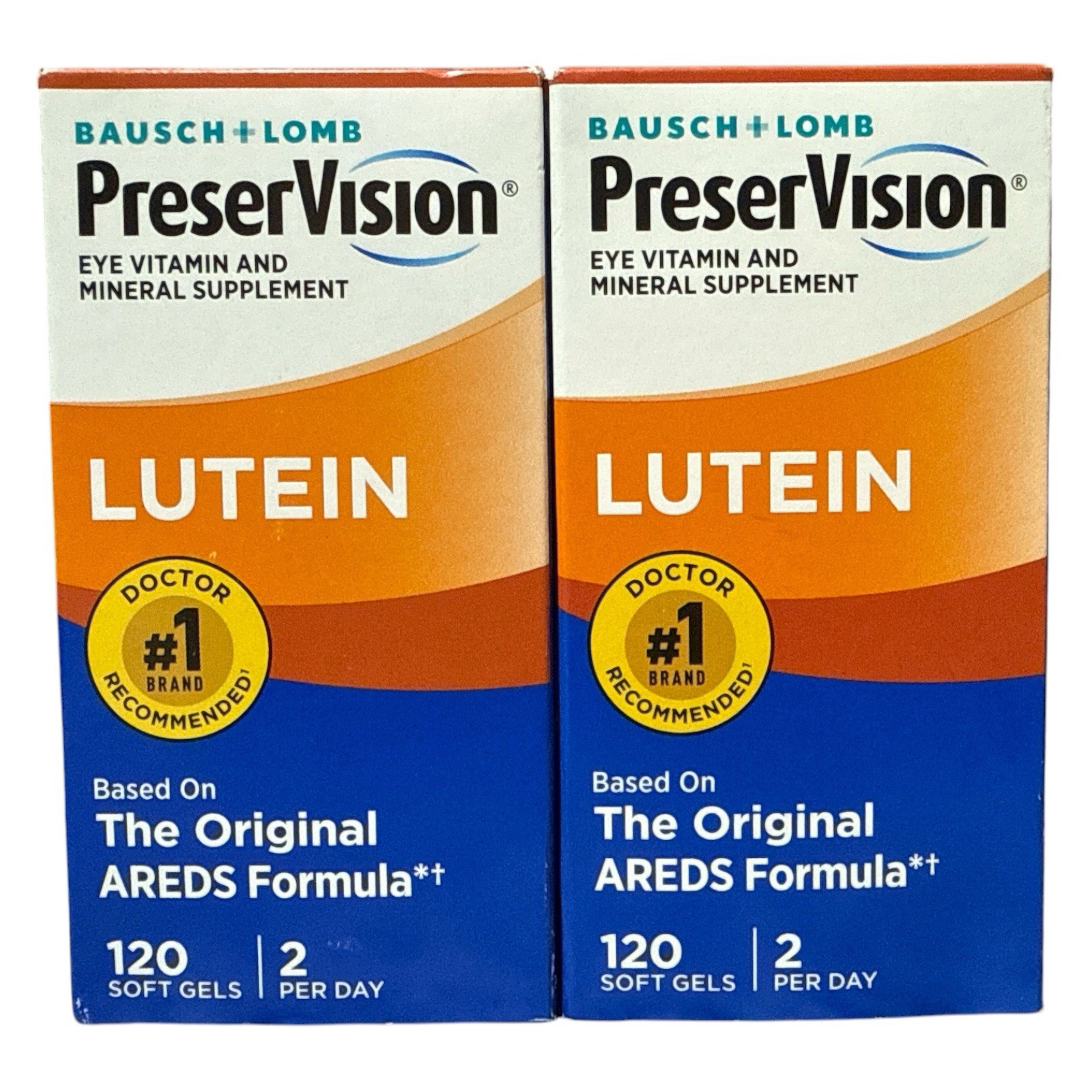 (2) Preservision AREDS Eye MultiVitamin With Lutein – 120 Softgels 08/2026+