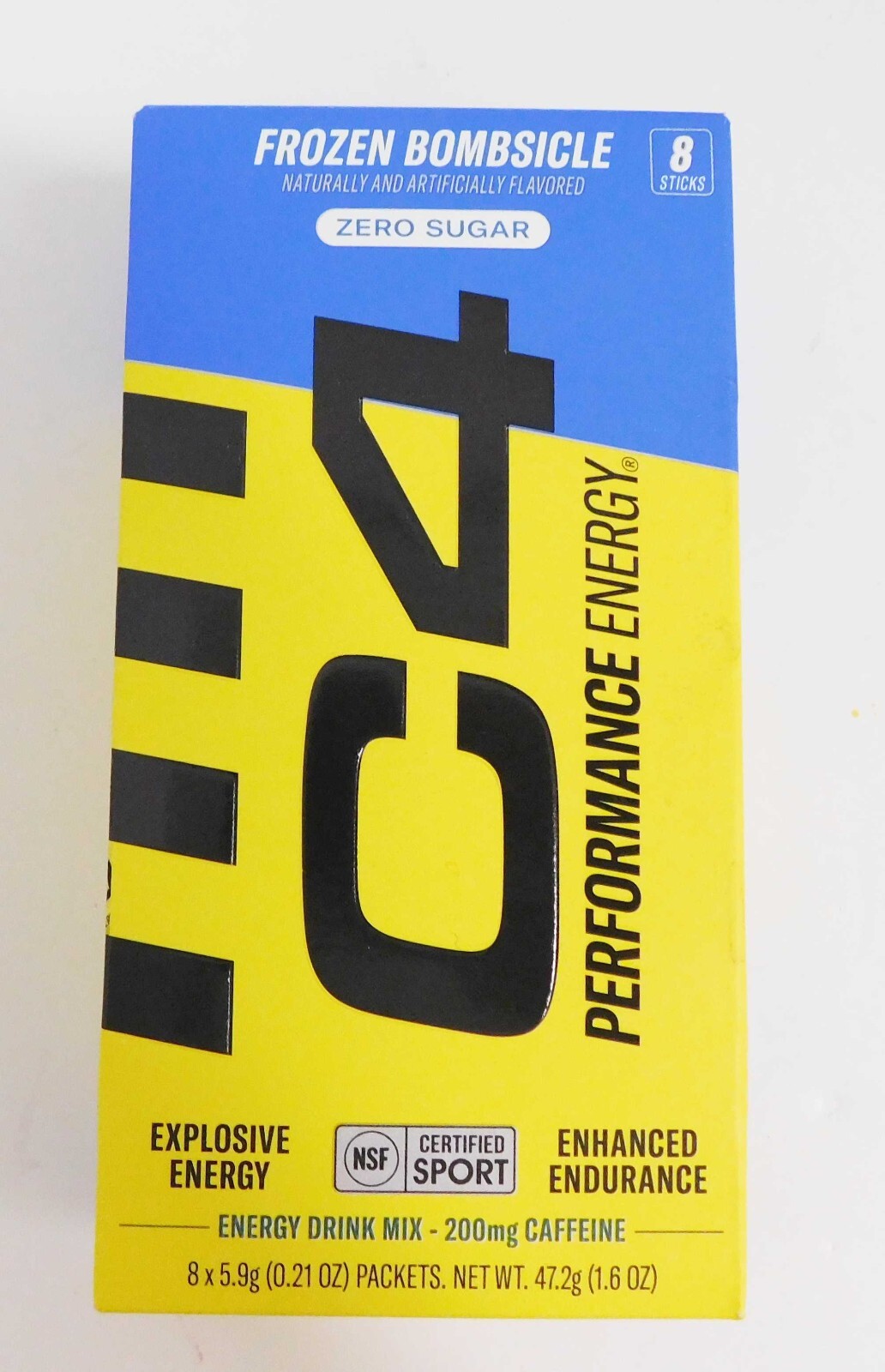 NEW C4 PERFORMANCE ENERGY POWDER MIX FROZEN BOMBSICLE 0 SUGAR 8 stick BBD 10/26
