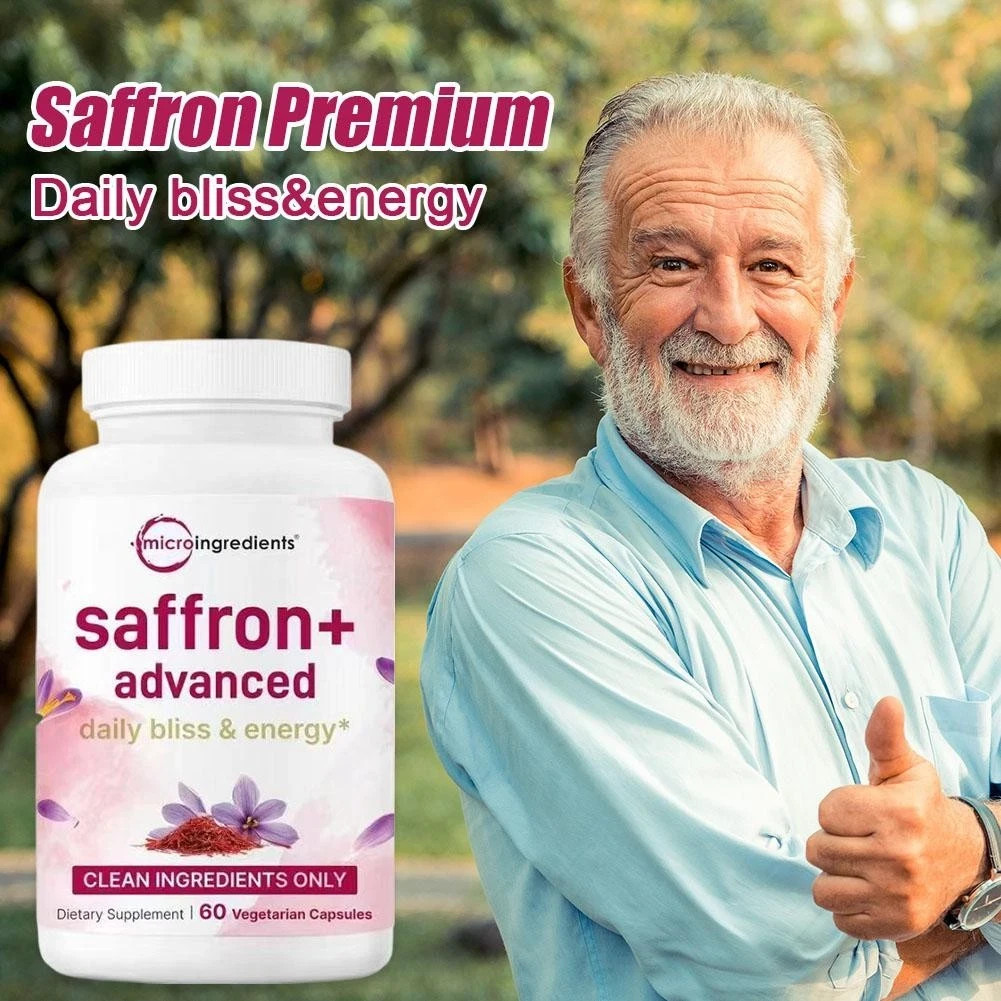 Micro Ingredients Saffron+ Advanced Supplements 60 Veggie Capsule Supplement