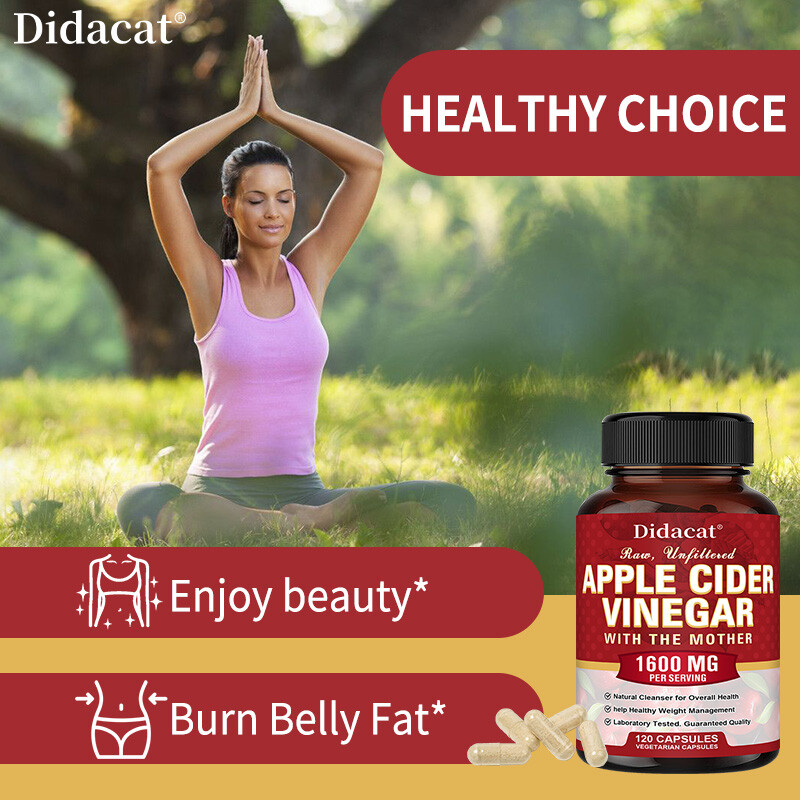 Apple Cider Vinegar Capsules – 1600mg with The Mother Vegan Keto Pills