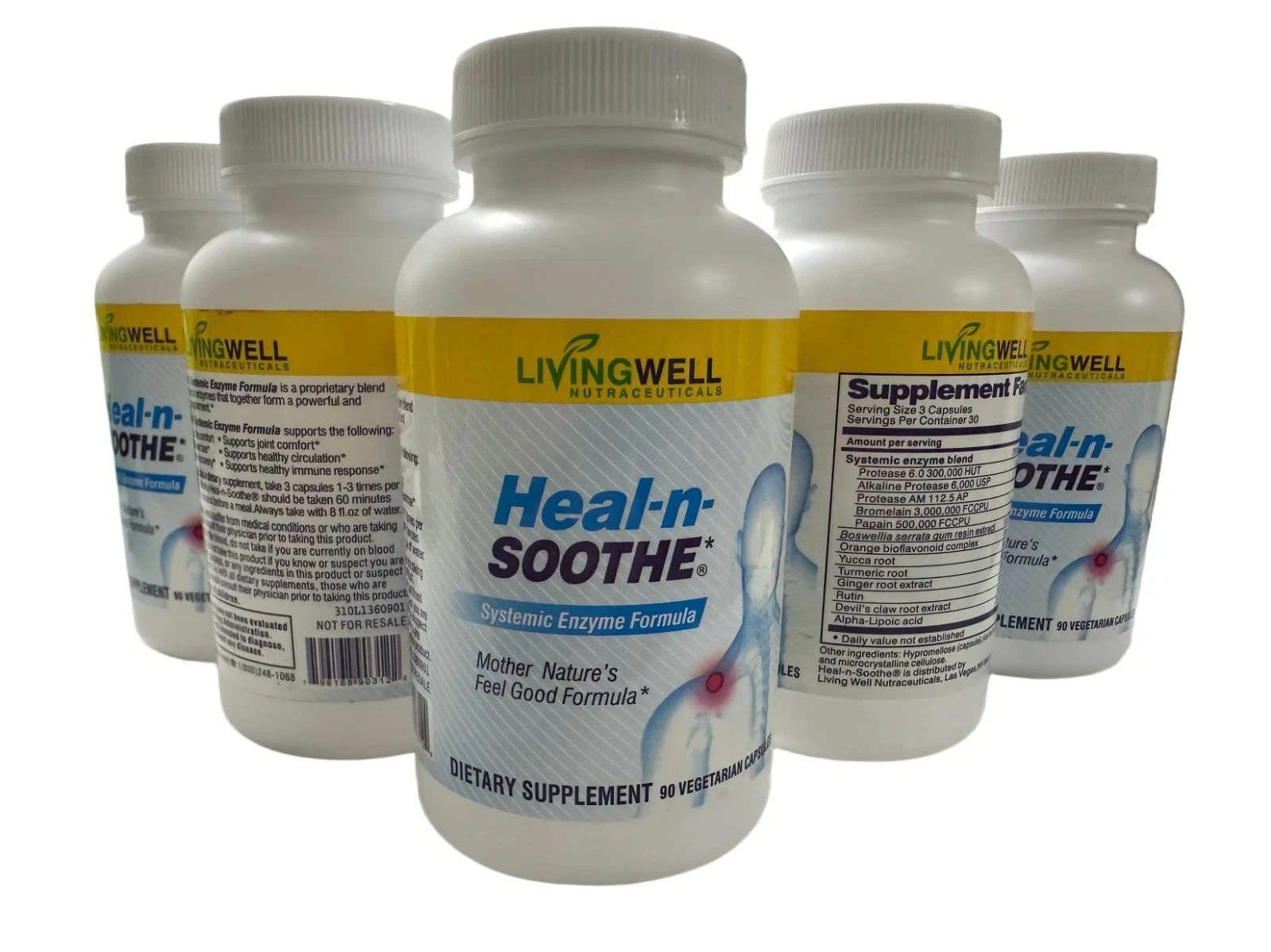 LivingWell Heal n Soothe Enzyme Joint Support Value Pack 5 Bottles