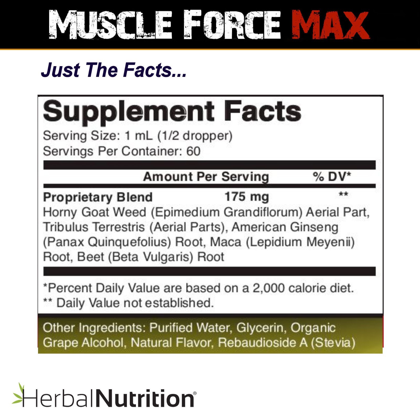Body Building Supplement Muscle Force Max 2 Bottle Pack 175mg Growth Formula