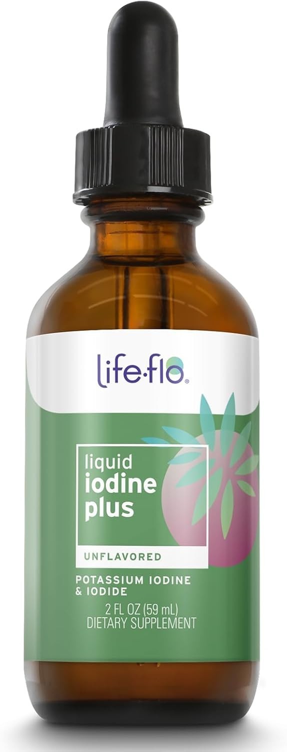 Life-Flo Liquid Iodine Plus 59ml 2oz Thyroid Support Unflavoured Drops