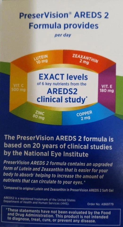 Bausch+Lomb PreserVision AREDS 2 Formula 210 Soft Gels Eye Vits+Mins EXP 08/2026
