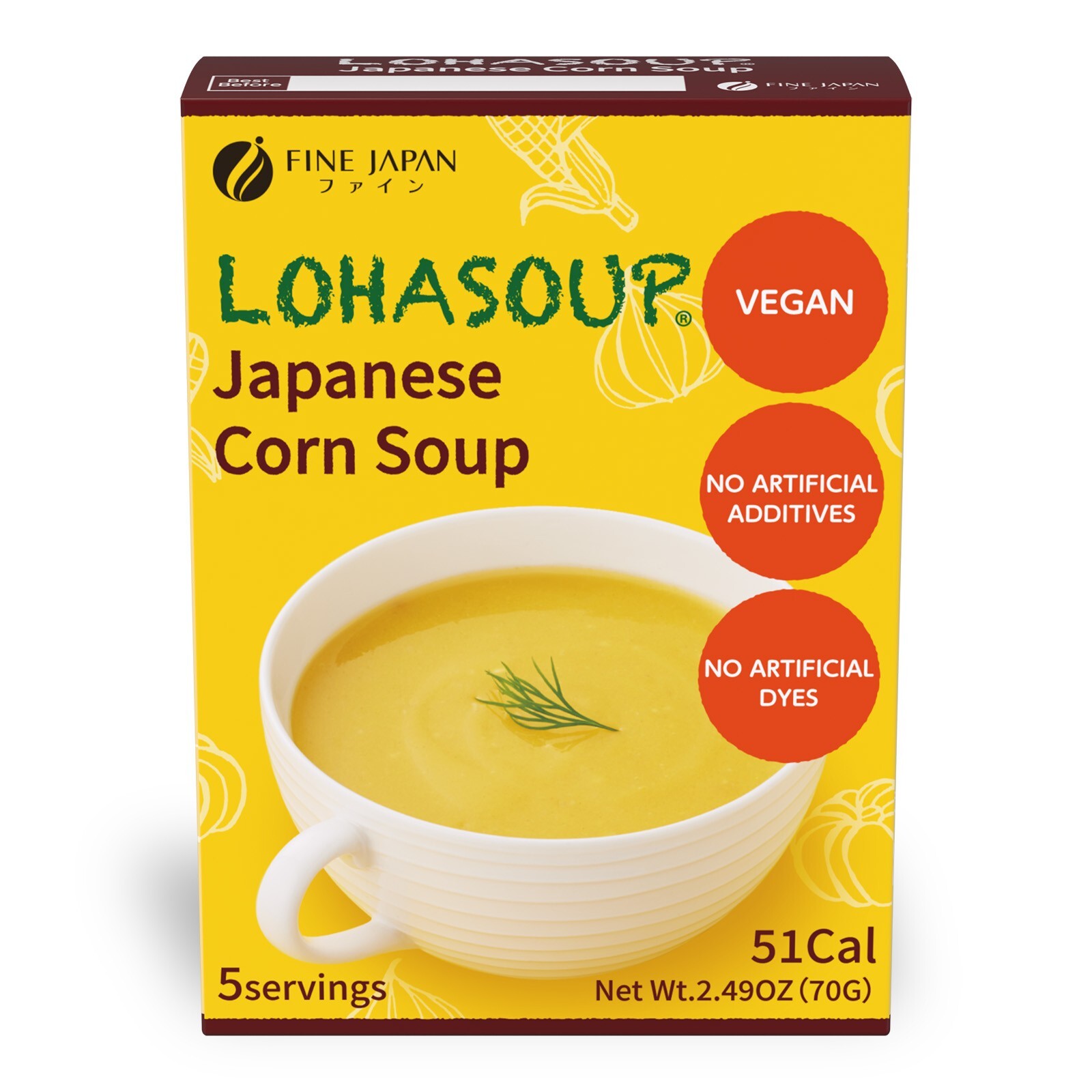 FINE JAPAN Japanese Corn Soup 5serving vegan no food coloring vegetarian no GMO