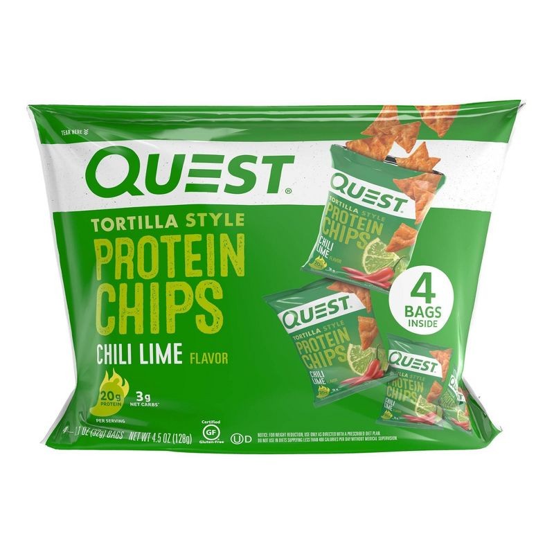 Quest Nutrition Tortilla Style Protein Chips – Chili Lime – 4pk/1.1oz