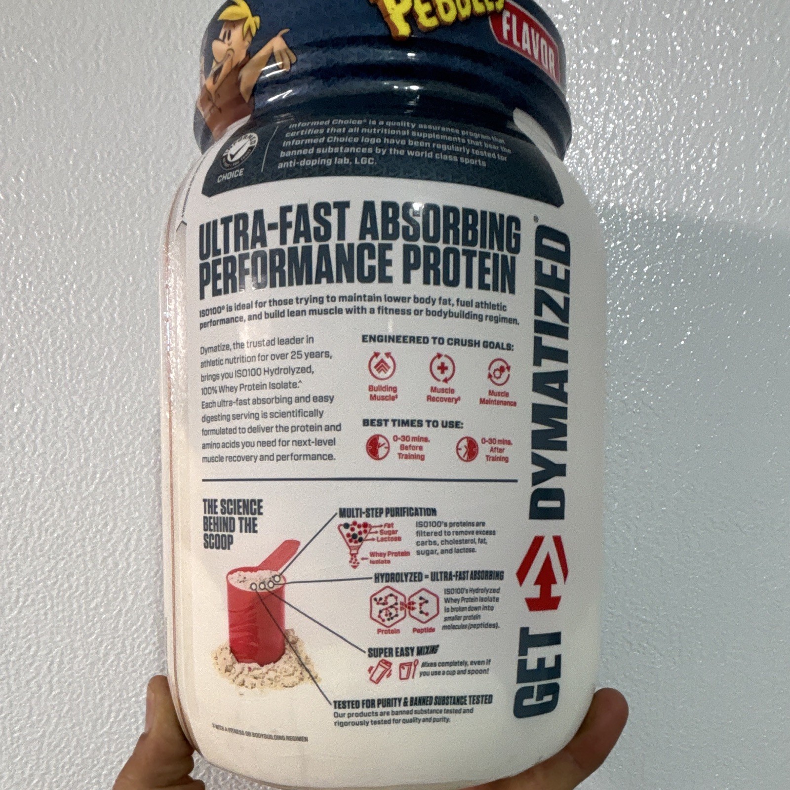 Dymatize ISO100 Hydrolyzed Whey Protein Isolate Fruity Pebbles 21.5oz