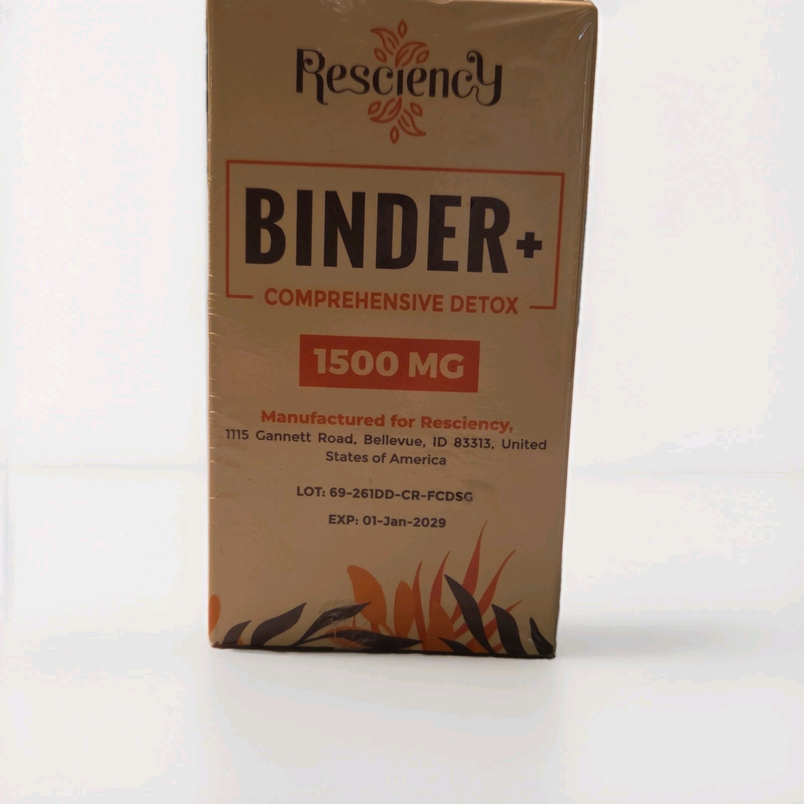 Resciency Binder+ 1500MG Comprehensive Detox Cleanse Liver Gut Support 90 Caps