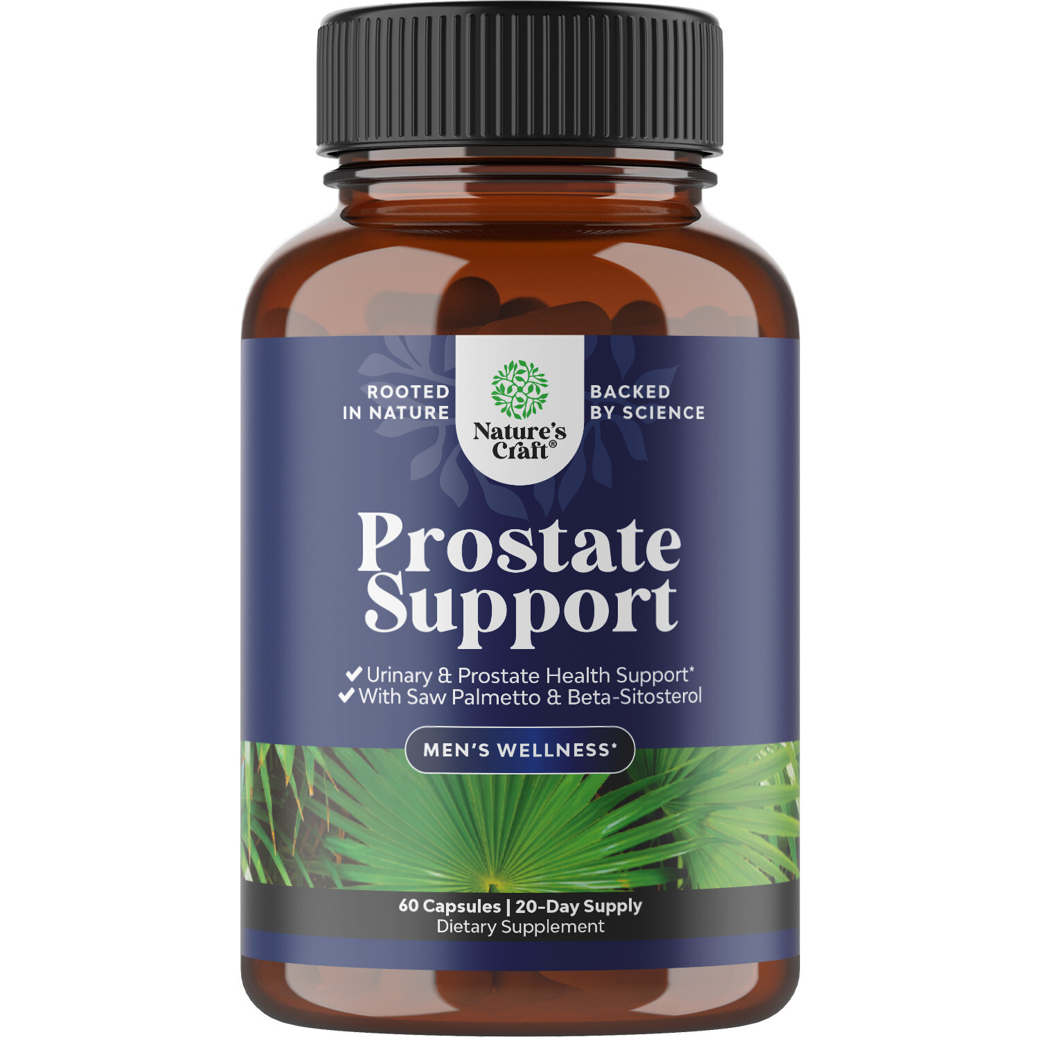 Herbal Prostate Health Supplements for Men with Beta Sitosterol Selenium 60ct
