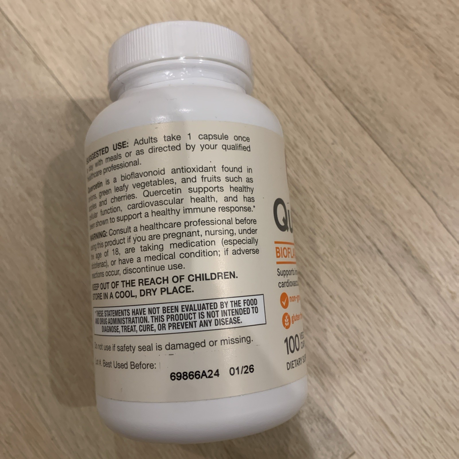 Jarrow Formulas Vegan Quercetin, 500 mg, 100 Veggie Capsules (1/2026)