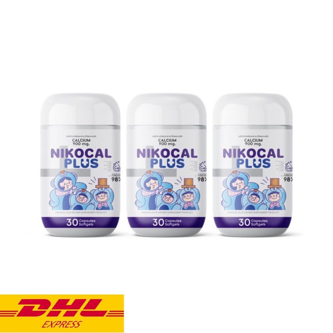 3x NIKOCAL Plus Calcium Supplement 900mg with Vitamin Bone Nourish 30 capsules