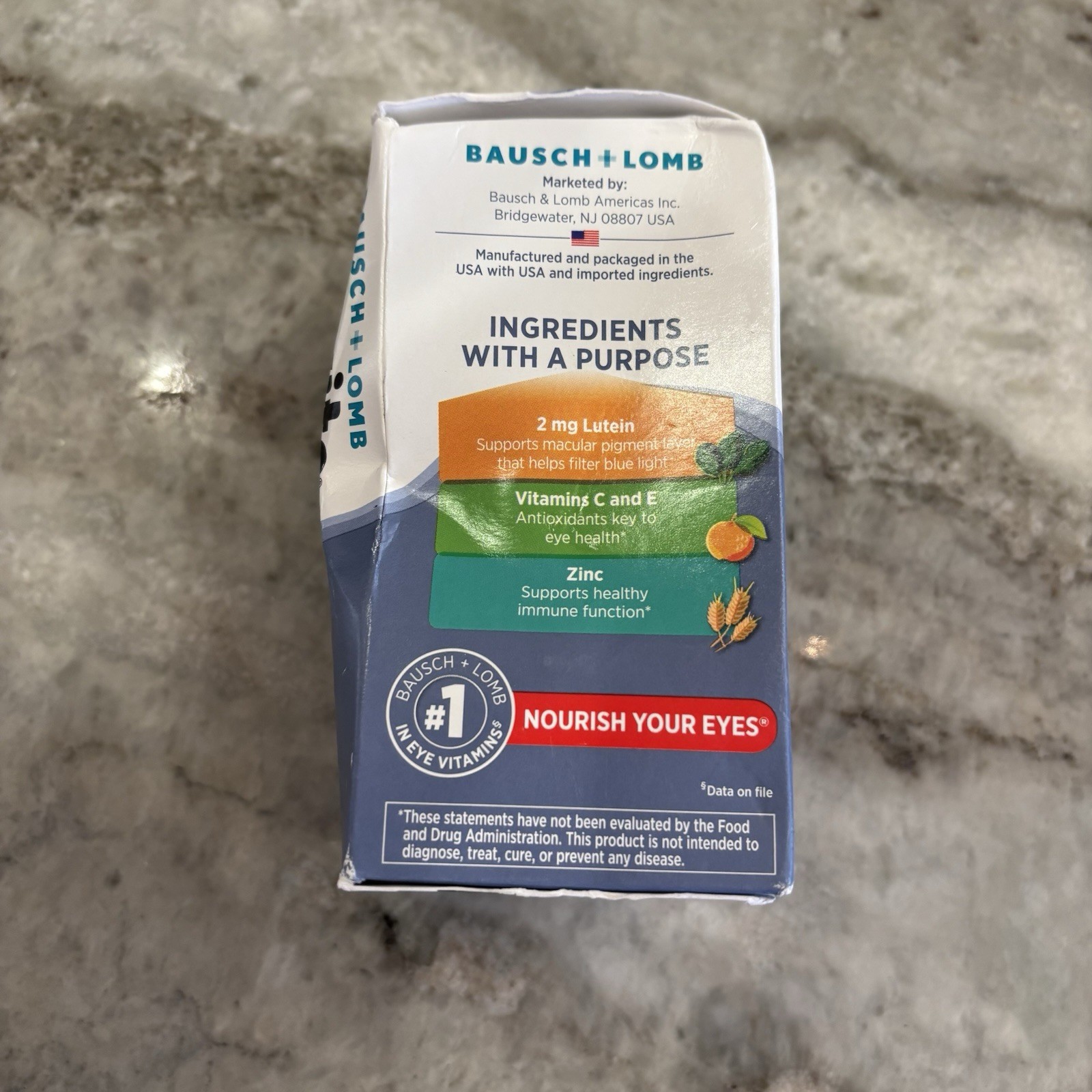 Bausch + Lomb Ocuvite Eye Vitamin Mineral Supplement Lutein Tablets 120 Ct EXP27
