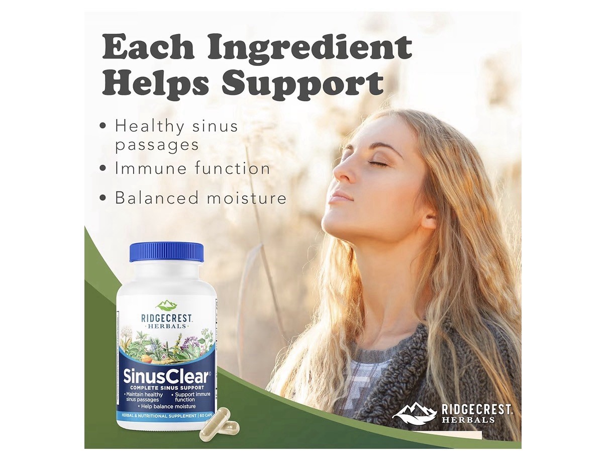 RidgeCrest Herbals SinusClear Respiratory Support Healthy Sinus Passages 60 Caps