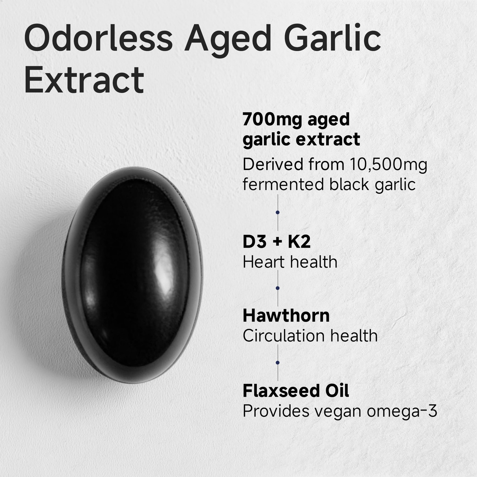 Aged Black Garlic Extract 700mg with Vitamin 150 Count Ajo negro añejo