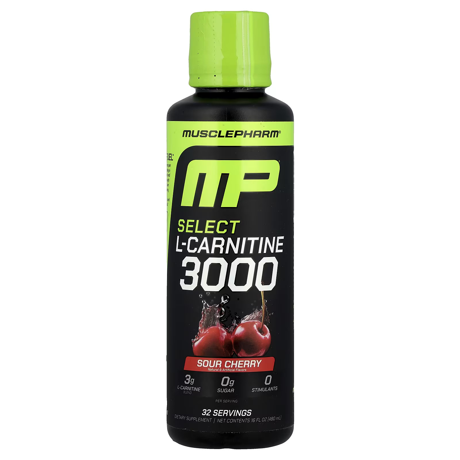 2 X MusclePharm, Select L-Carnitine 3000, Sour Cherry , 16 fl oz (480 ml)