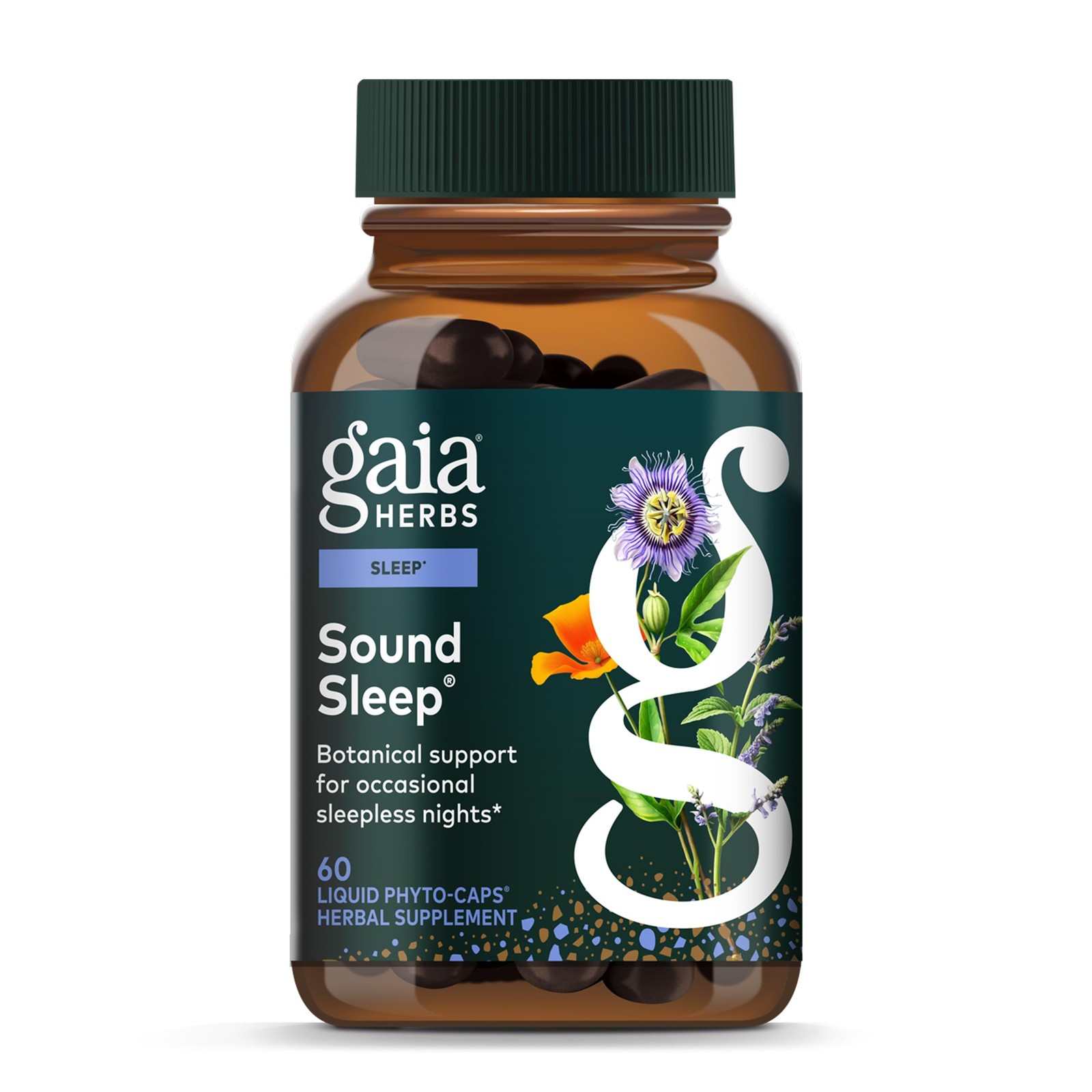 Gaia Herbs Sound Sleep Valerian Passionflower 60 Ct