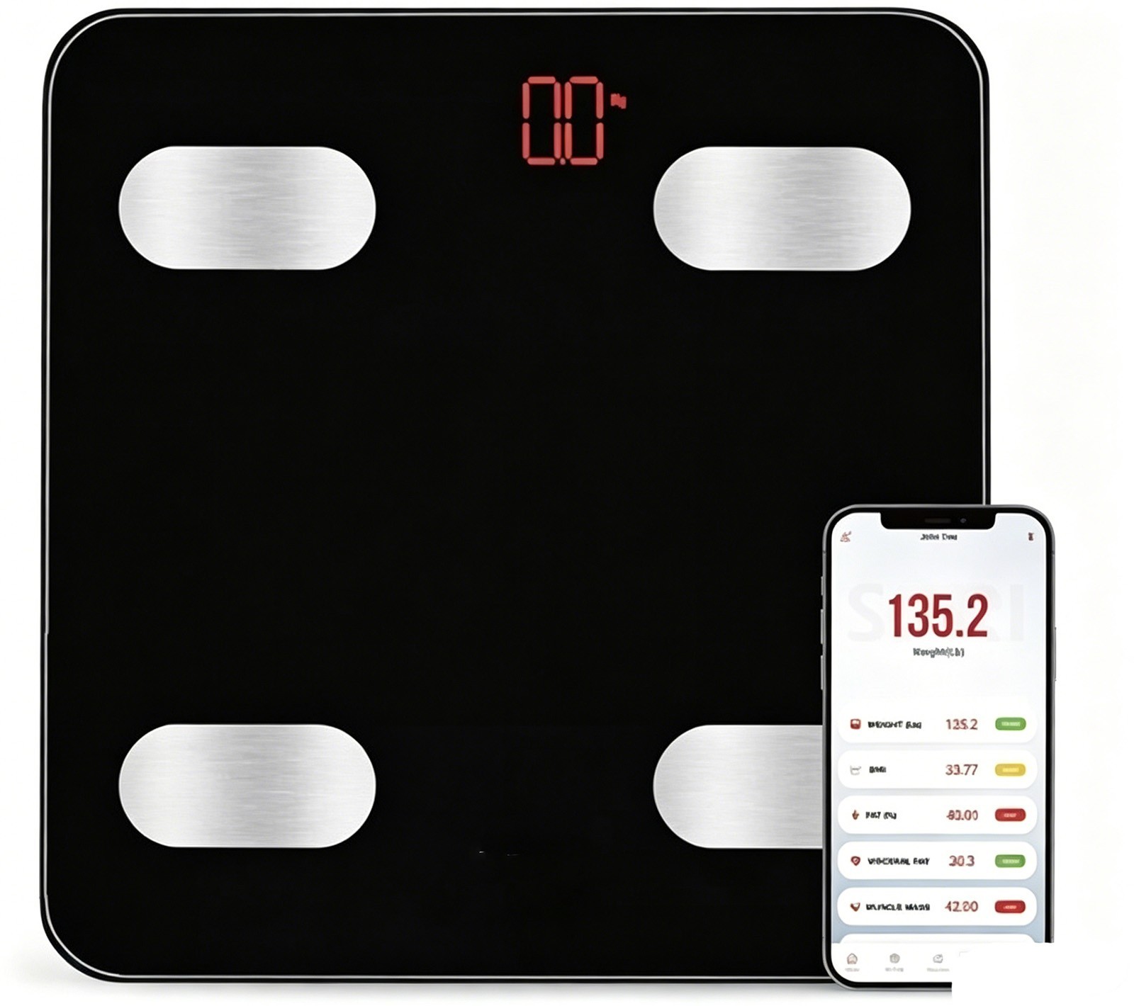 Bluetooth Digital Scale Body Weight Scale w/ Backlit LCD Display 400lb/180KG