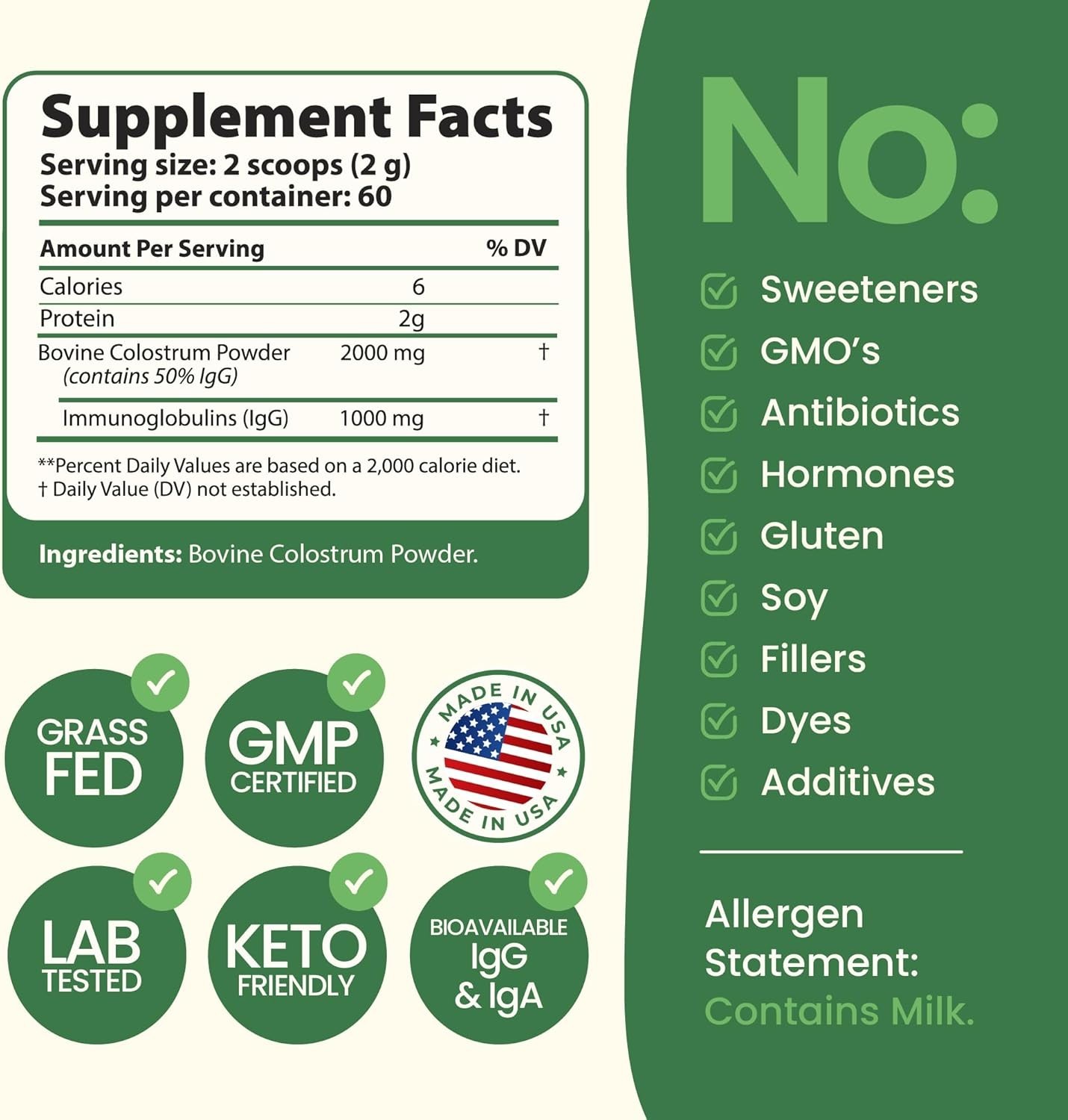 Super Moo Grass Fed Bovine Colostrum Powder | Gut Health, Muscle Recovery 2/2027