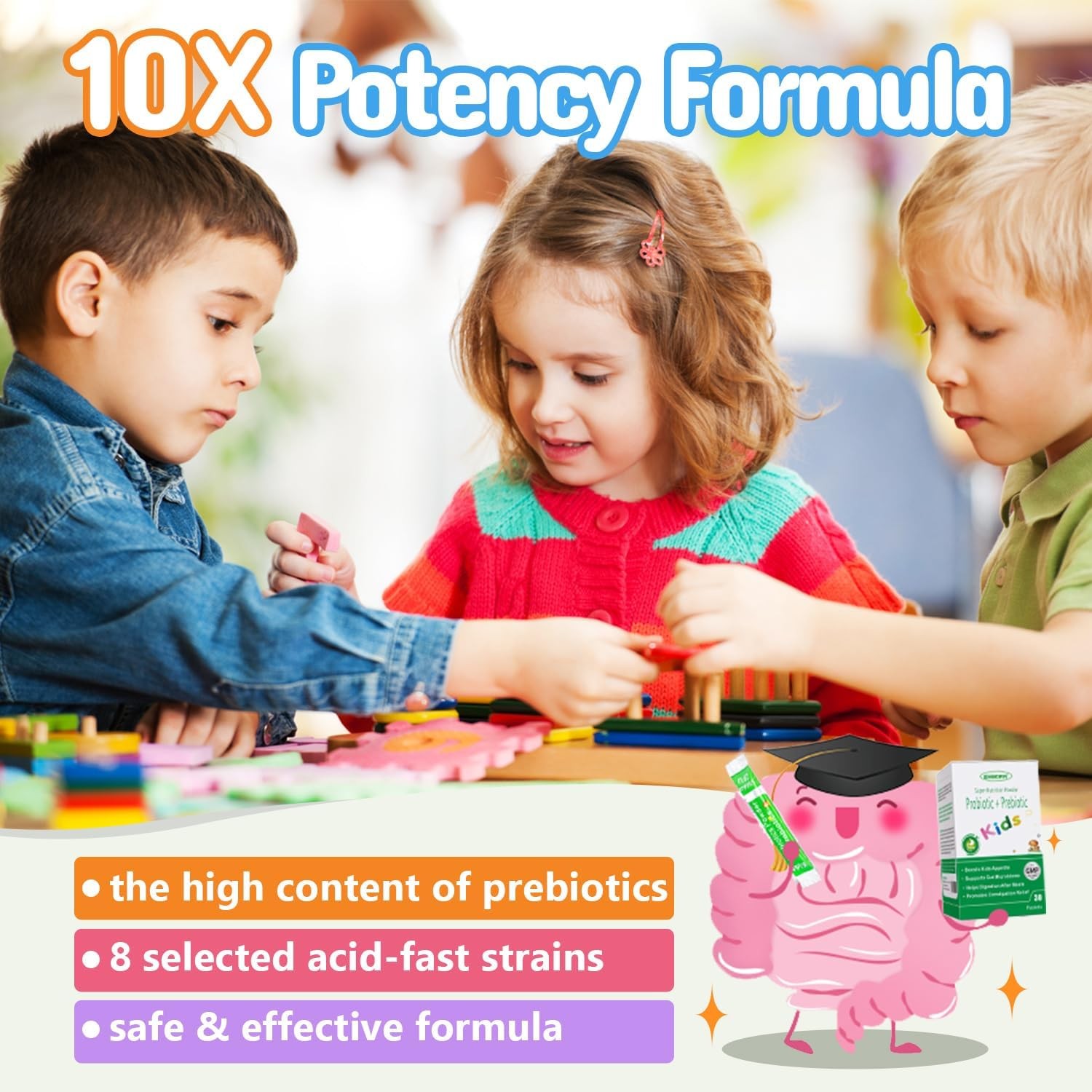ZEBORA Kids Probiotic & Prebiotics Powder Age 3+ Support Children’s Digestive &