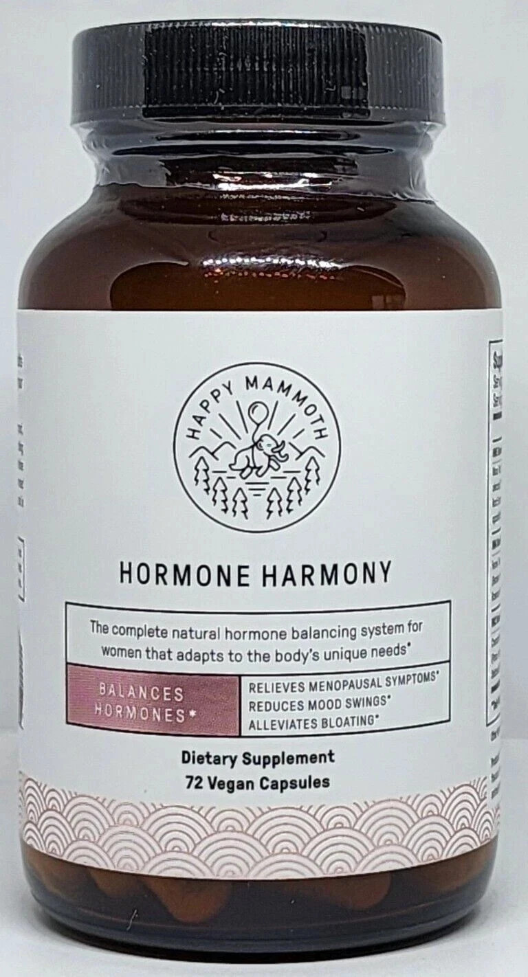 New Happy Mammoth Hormone Harmony Natural Hormonal Support for Women 72 Capsules