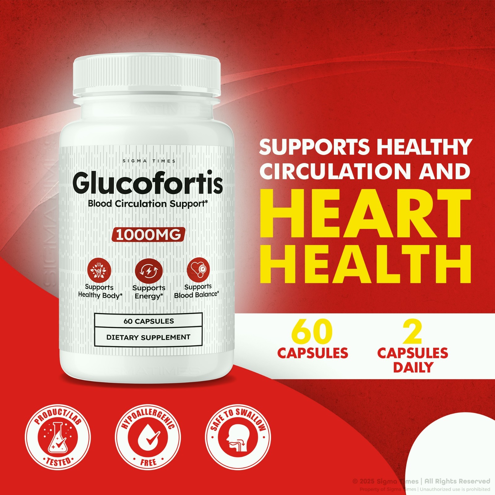 Glucofortis Capsules, Gluco Fortis Premium Blood Support Formula – 5 Pack