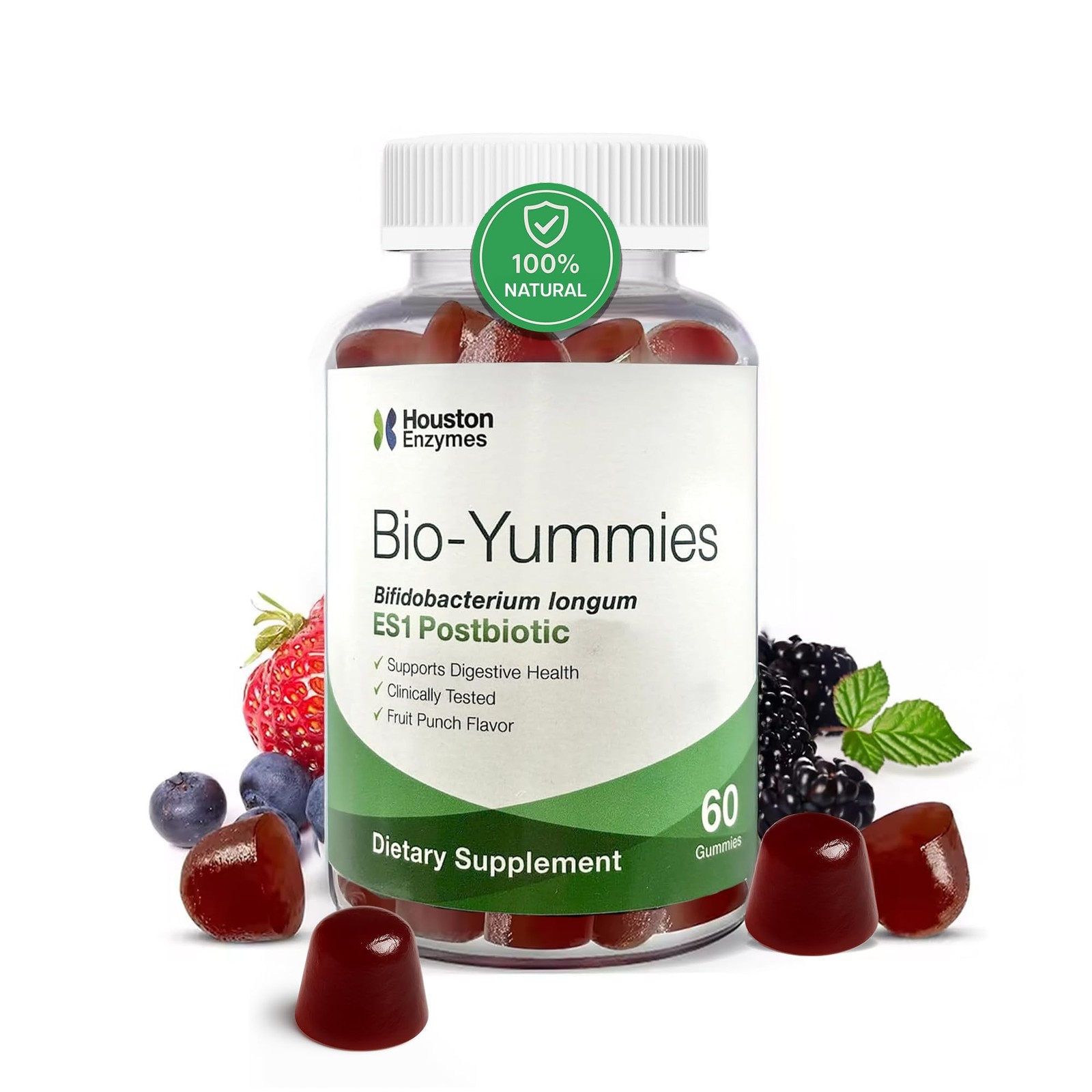 Houston Enzymes Bioyummies Postbiotic Digestive Health Supplement Es1