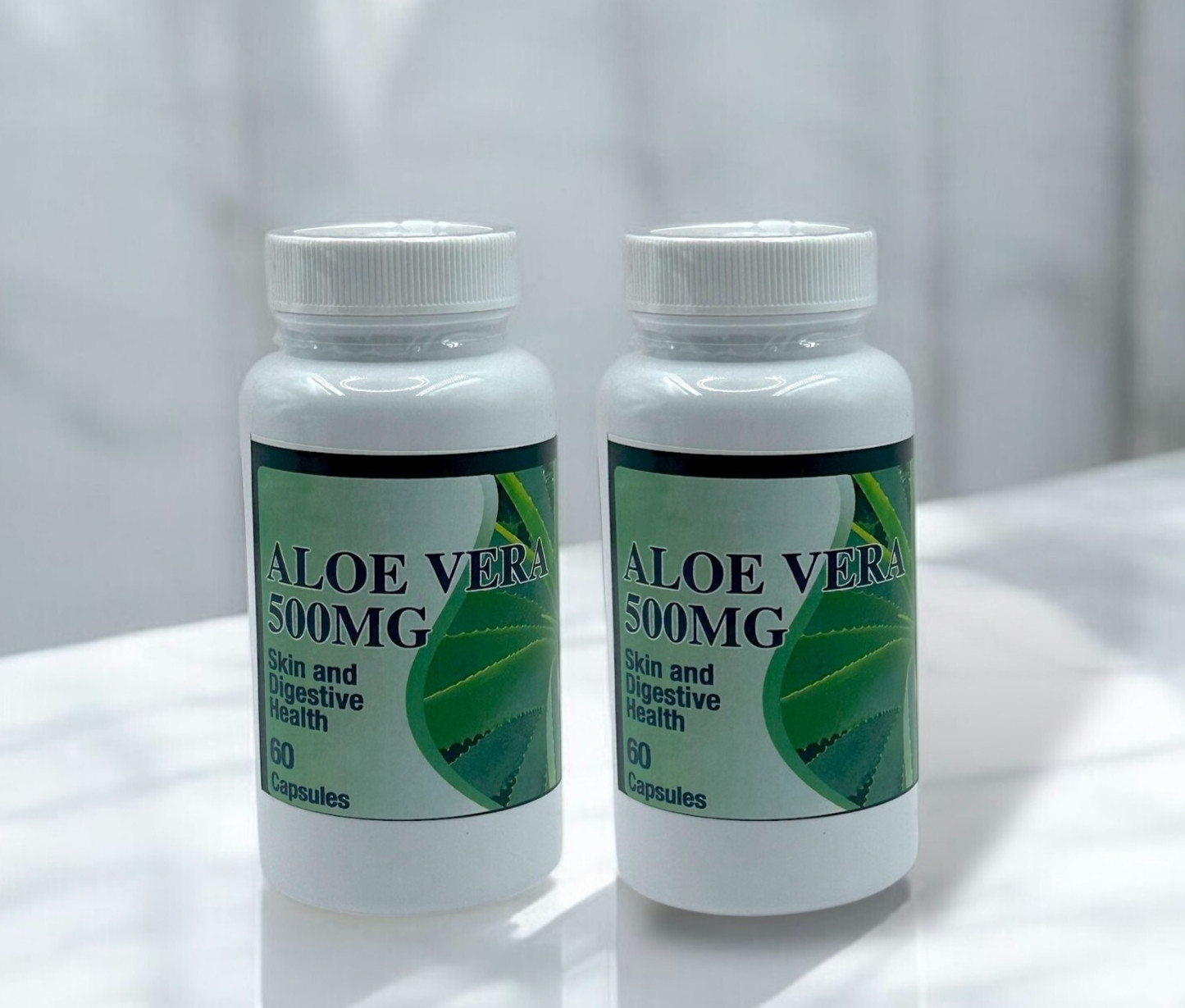 2 Aloe Vera Skin & Digestive Health Support Smooth Detox & Cleansing Pills