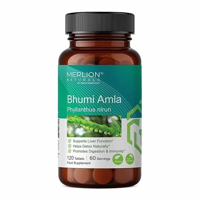 Merlion Naturals Bhumi Amla Tablets, Phyllanthus niruri, 500mg (120 Tablets) J43