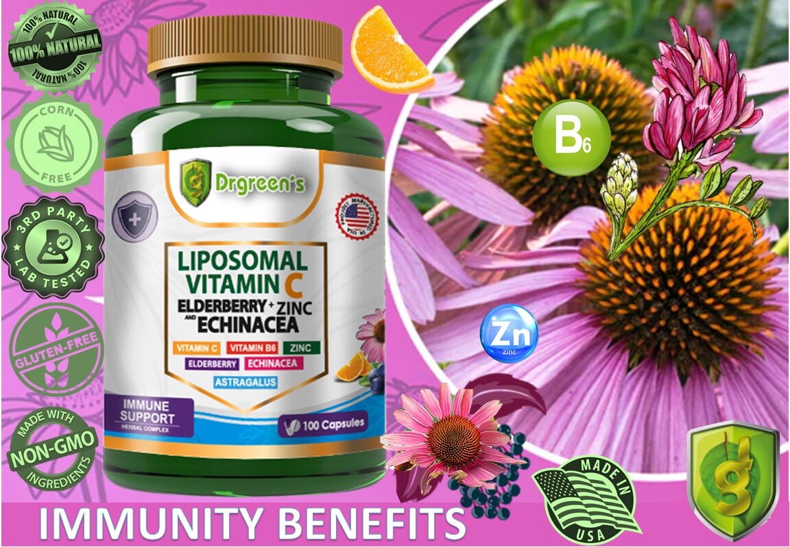 Vitamin C 1000 mg. 200 Capsules Improve Immune System total 2097 mg 2 bottles