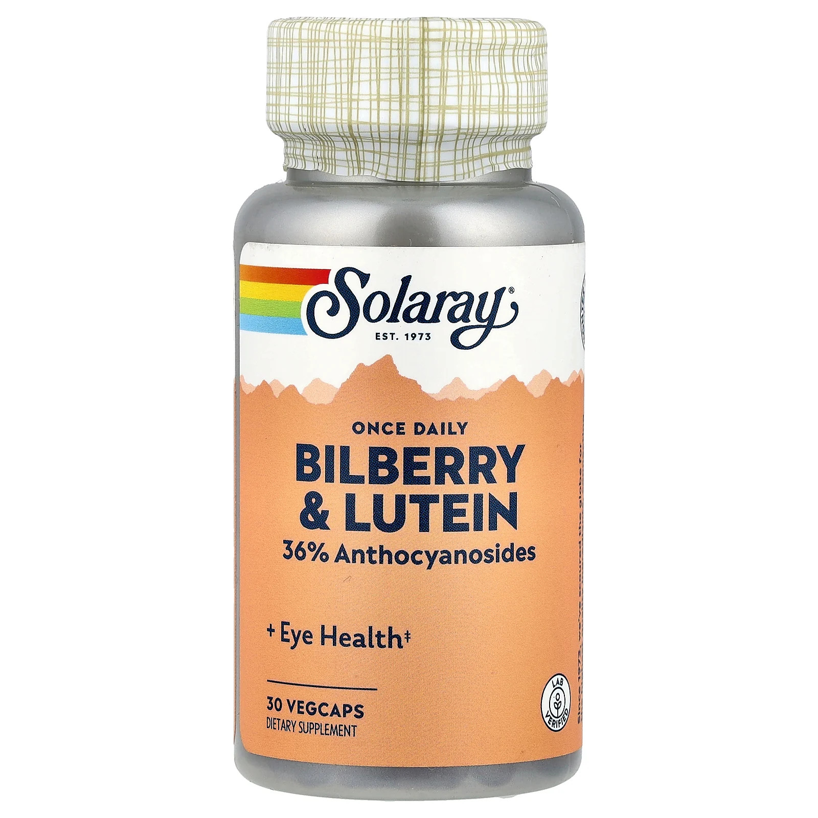 2 X Solaray, Once Daily Bilberry & Lutein, 30 VegCaps