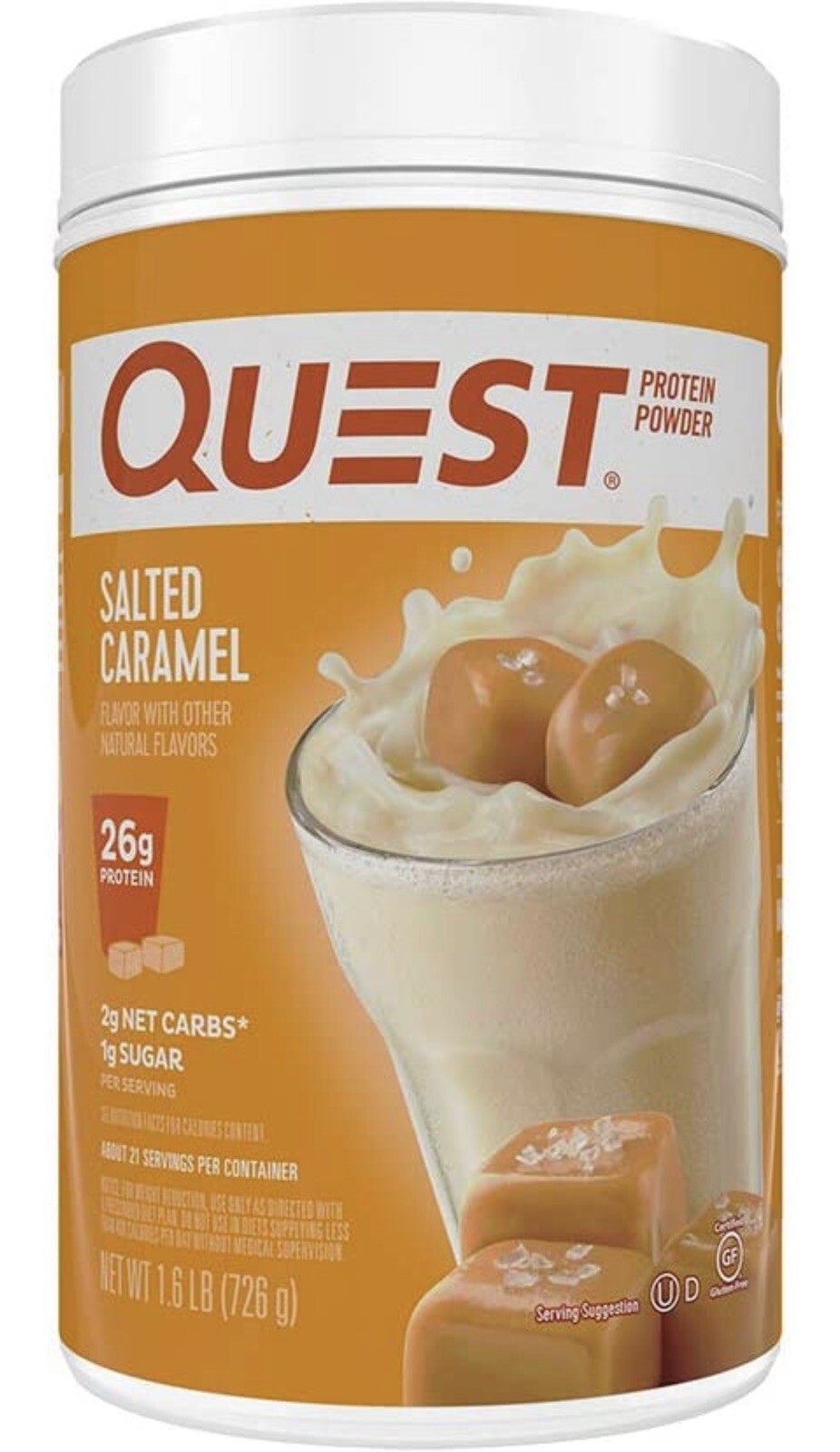 Quest Nutrition Protein Powder Salted Caramel 1.6 lbs 21 Servings EXP 07/2025