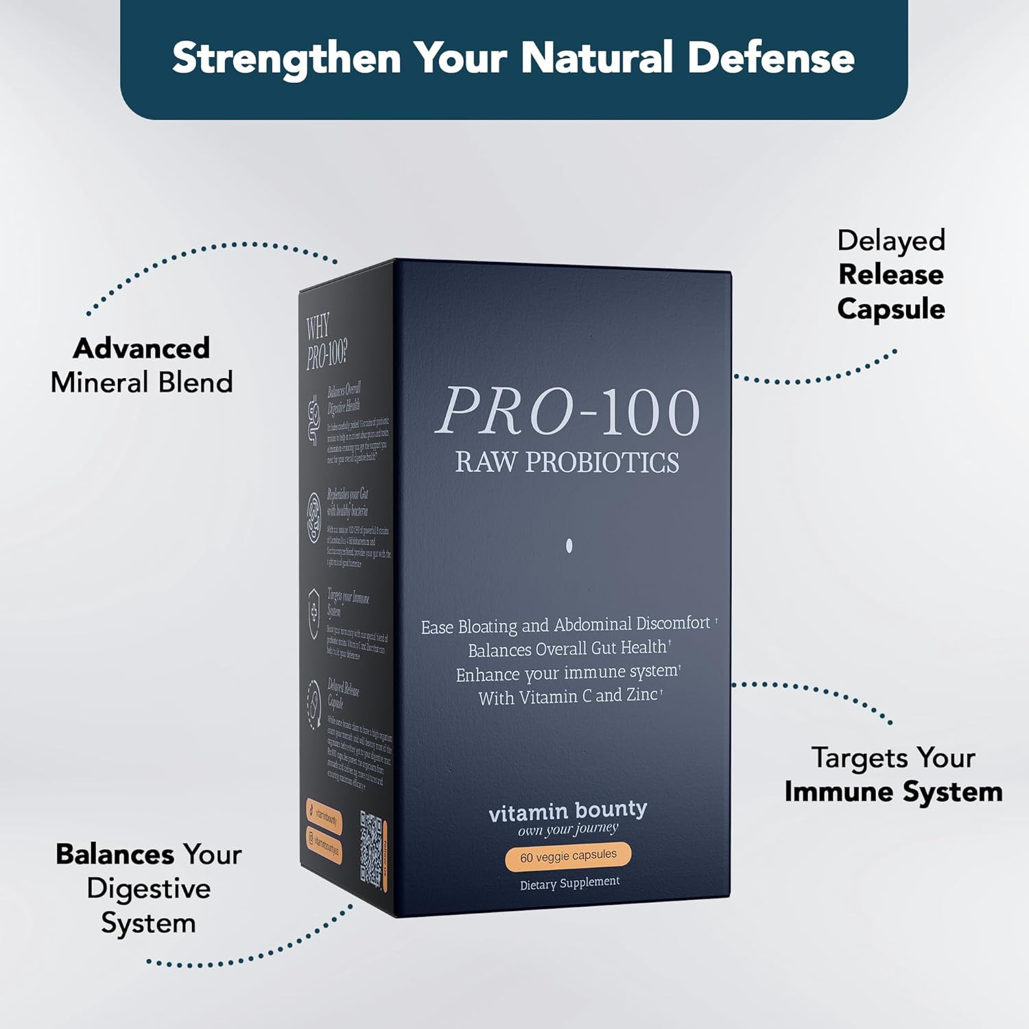 Pro-100 Probiotic – 100 Billion Cfus, 13 Strains for Gut Health, Digestive Su…