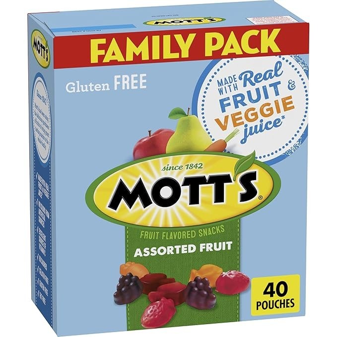 Mott’s Gluten Free Fruit Gummies – 40 Ct Family Pack (32 oz), Gelatin Free, with
