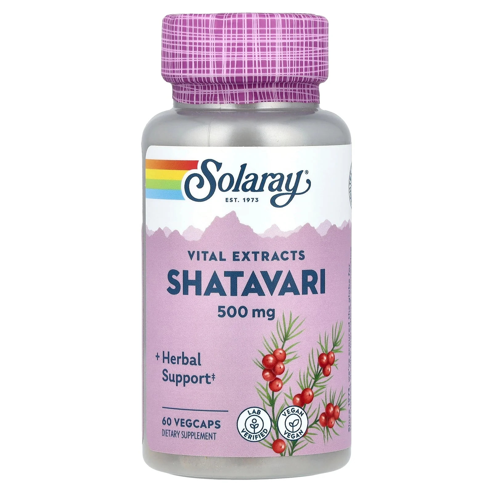 2 X Solaray, Vital Extracts, Shatavari, 500 mg, 60 VegCaps