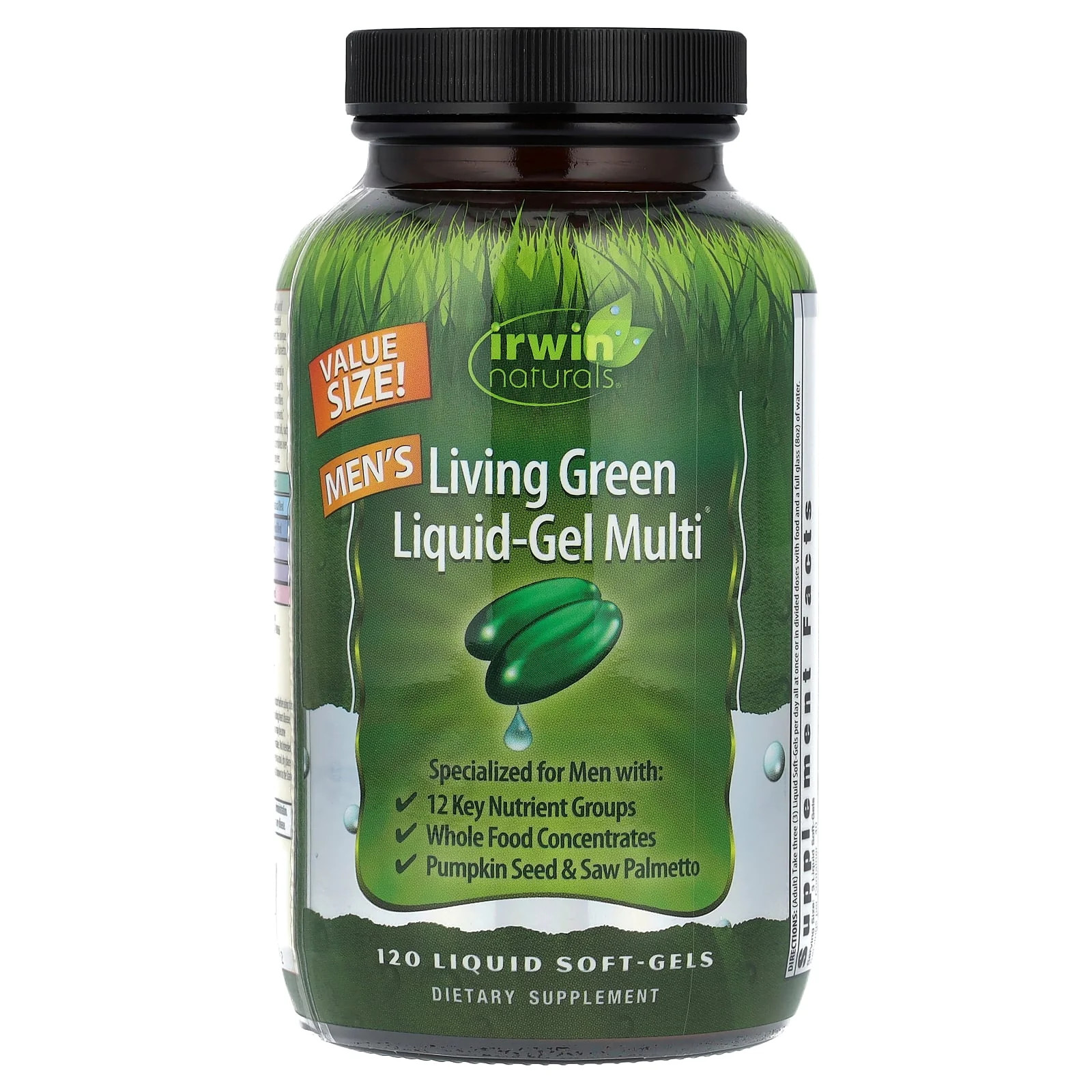 2 X Irwin Naturals, Men’s Living Green Liquid-Gel Multi�, 120 Liquid Soft-Gels