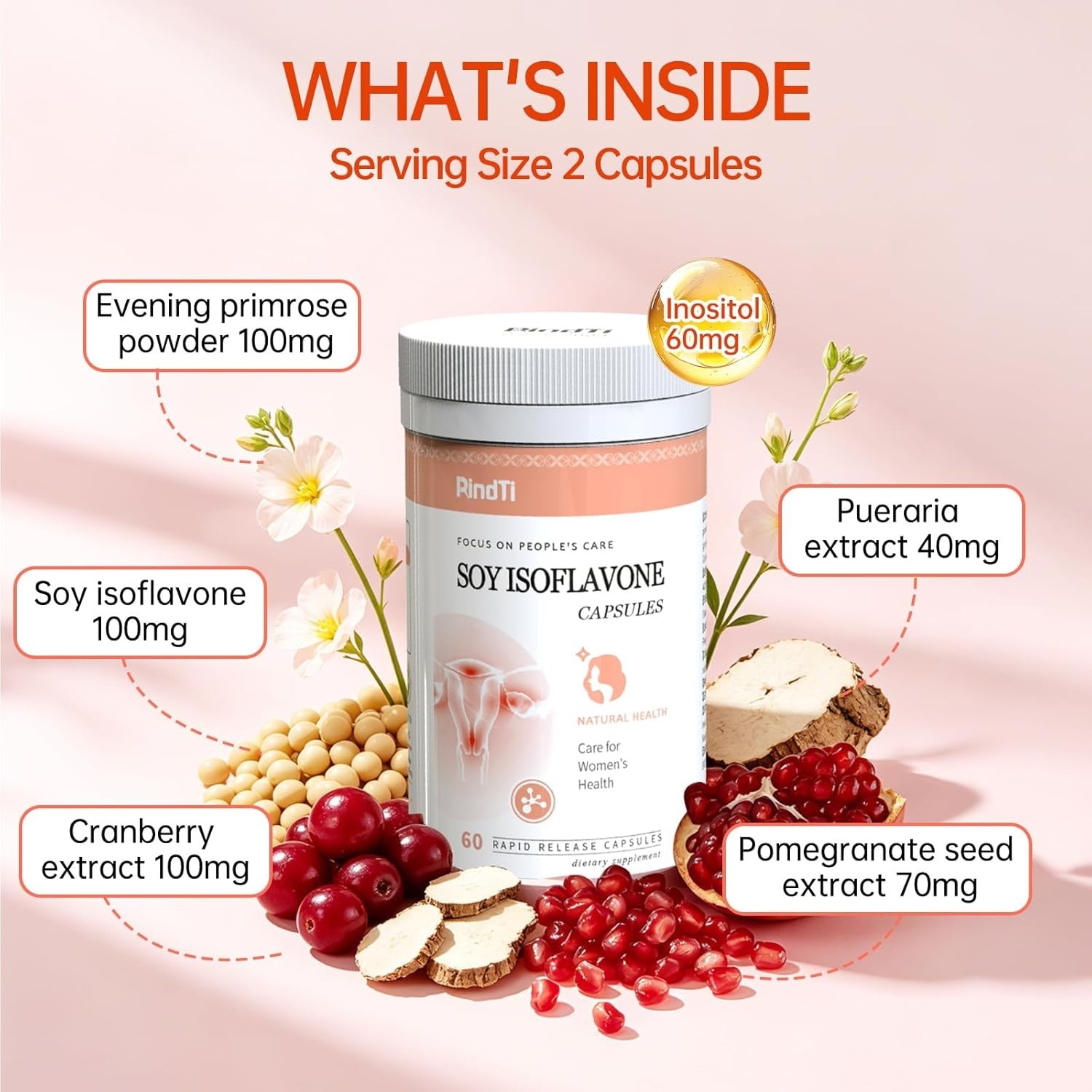 Soy Isoflavones Menopause & Hormone Balance Support Supplement for Women