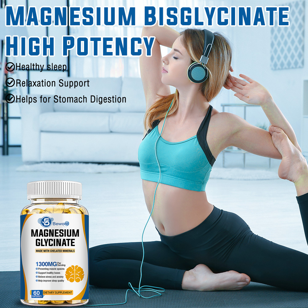 1330mg Magnesium Glycinate High Absorption,Improved Sleep,Stress,Anxiety Relief