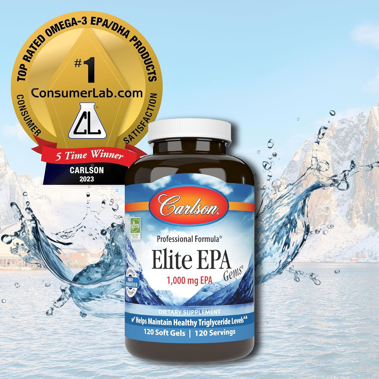 Carlson – Elite EPA Gems, 1000 mg EPA Fish Oil, Wild-Caught, Norwegian Fish Oil,