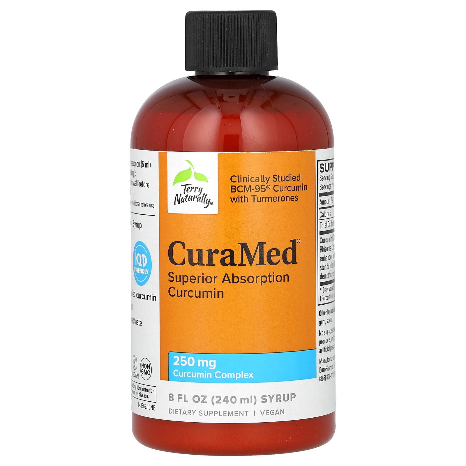 2 X Terry Naturally, CuraMed Syrup, Superior Absorption Curcumin, 250 mg, 8 fl