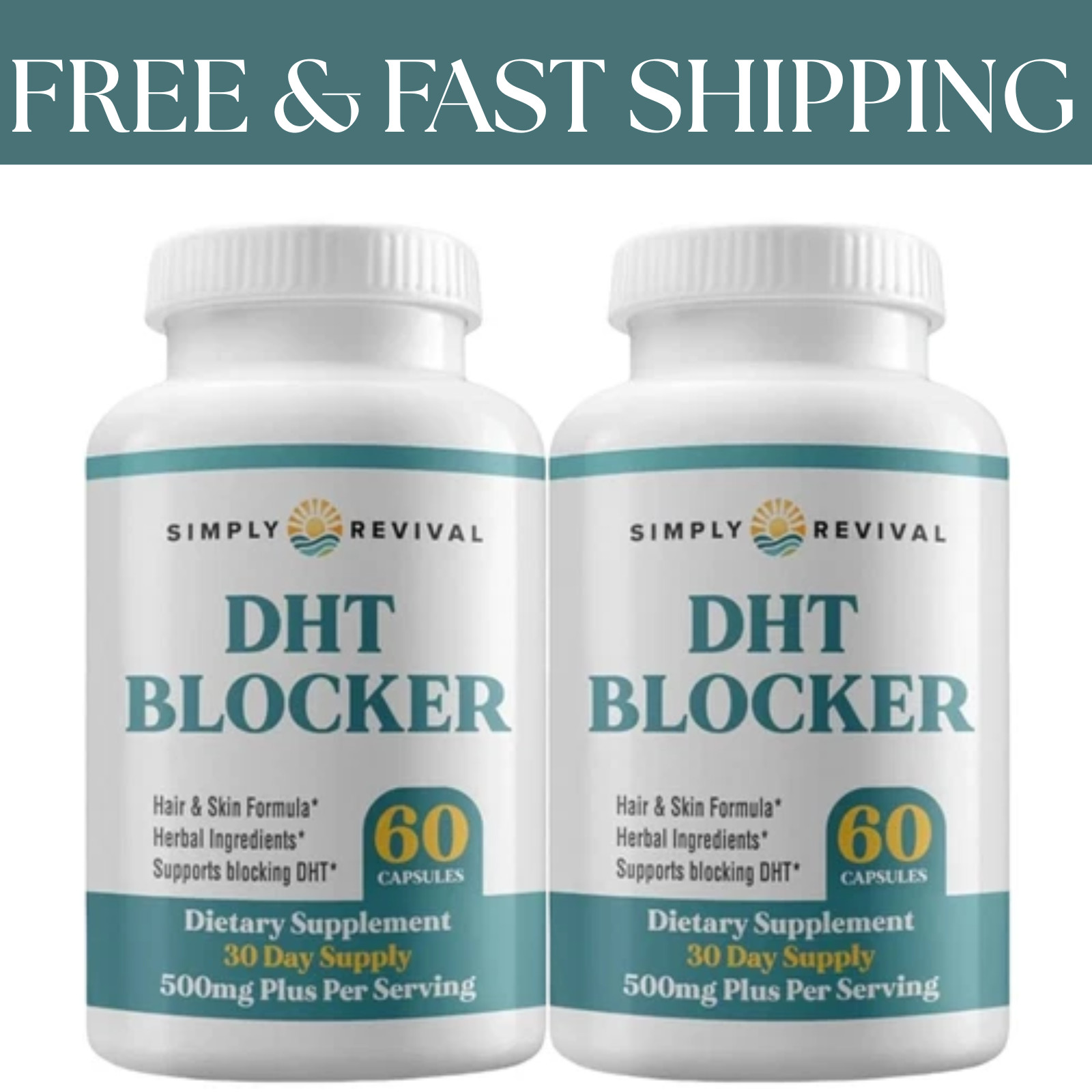 Simply 2-Pack Revival DHT Blocker – Promote Healthy Hair Growth – 120 Capsules