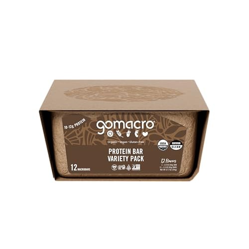 MacroBar Organic Vegan Protein Bars – Protein Variety Pack (2.3-2.4 Ounce Bar…